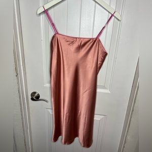 Victoria’s Secret slip dress orange with pink accents, size small